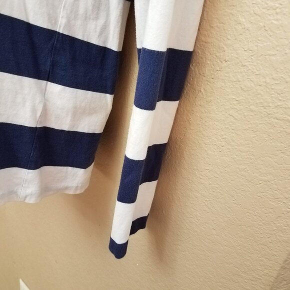 Ralph Lauren Sport Women's Striped Long Sleeve Shirt V-Neck Medium Pima Cotton M - Picture 9 of 11